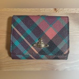 Vivienne Westwood Derby Small FrameTartan Trifold Wallet USED